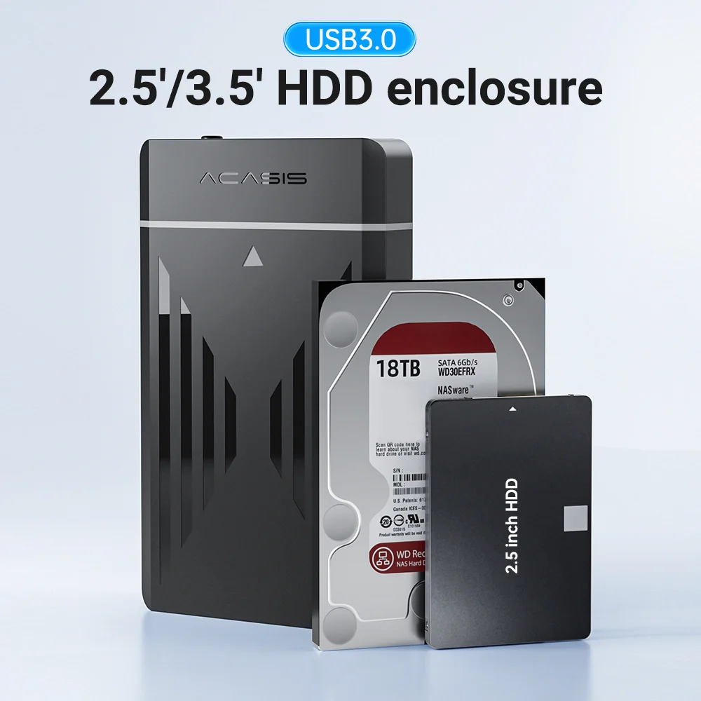Acasis 2.5/3.5 Inch Plastic USB 3.0 to SATA Hard Drive Enclosure - Image 6