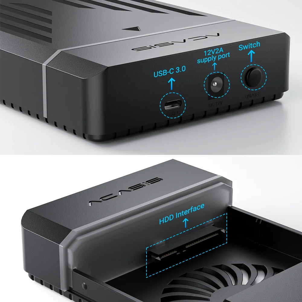 Acasis 2.5/3.5 Inch Plastic USB 3.0 to SATA Hard Drive Enclosure - Image 8