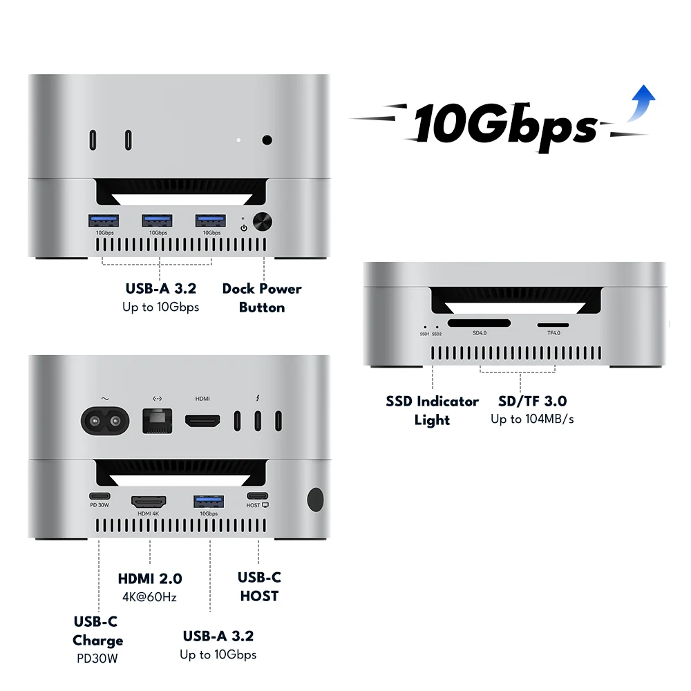 Acasis 40Gbps Mac mini M4 Dock & Dual-Bay SSD Enclosure - Image 3