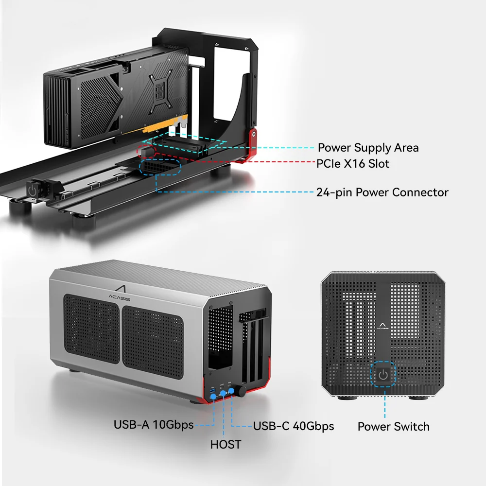 Acasis 40Gbps eGPU Dock Compatible with Thunderbolt 4/3 - Image 3