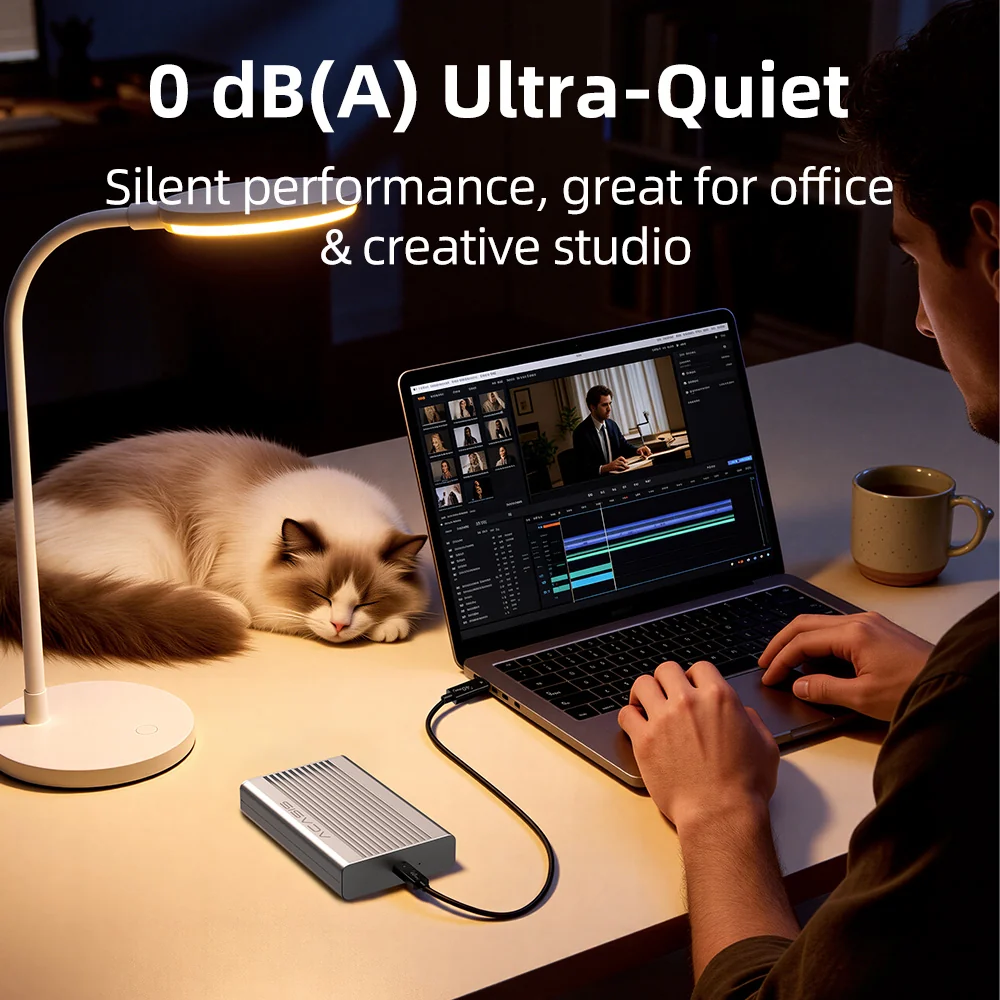 Acasis 40Gbps USB4 M.2 NVMe Enclosure with Aluminum Fin Cooling - Image 3