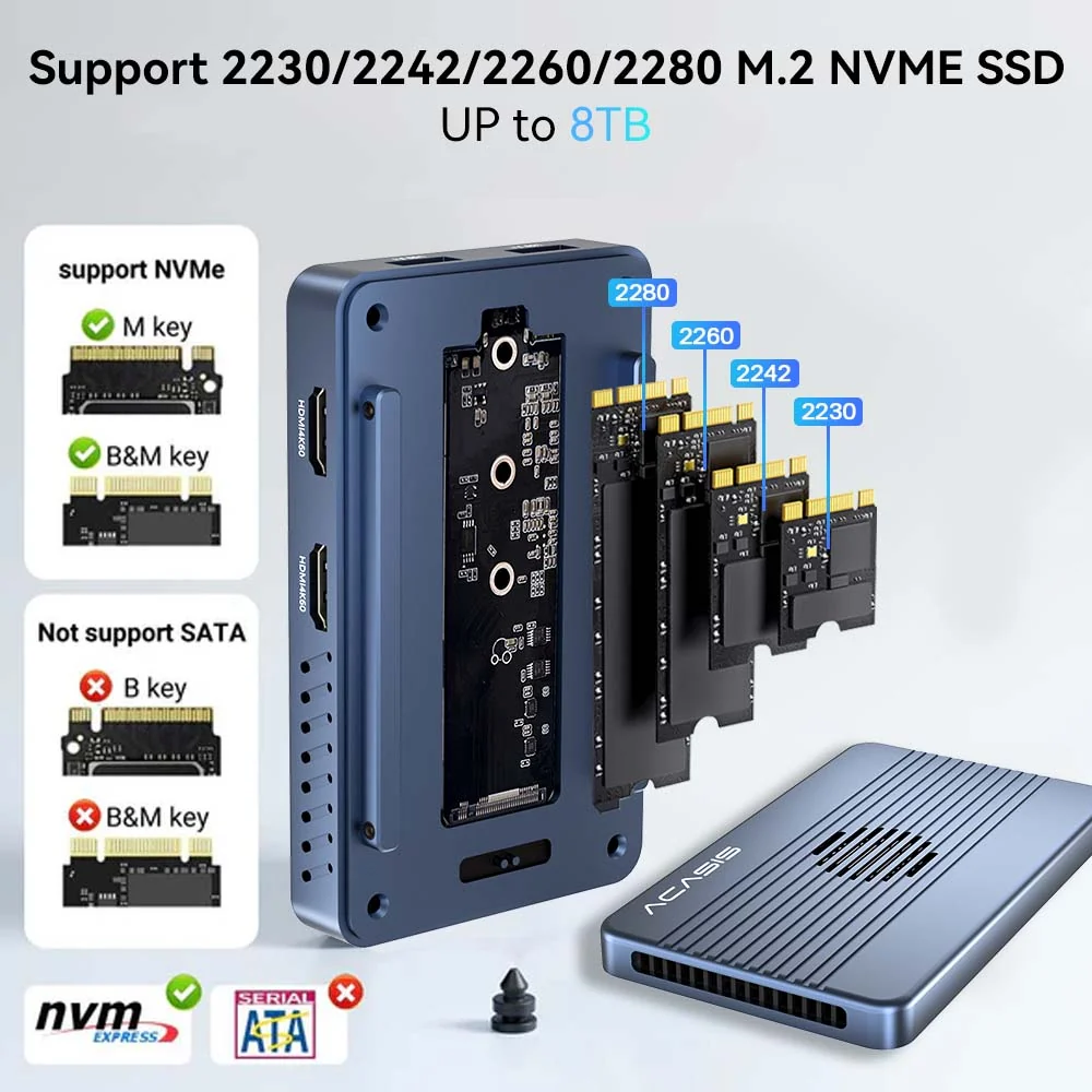 Acasis 8-in-1 40Gbps SSD Enclosure & Dock Compatible with Thunderbolt 4/3 - Image 6