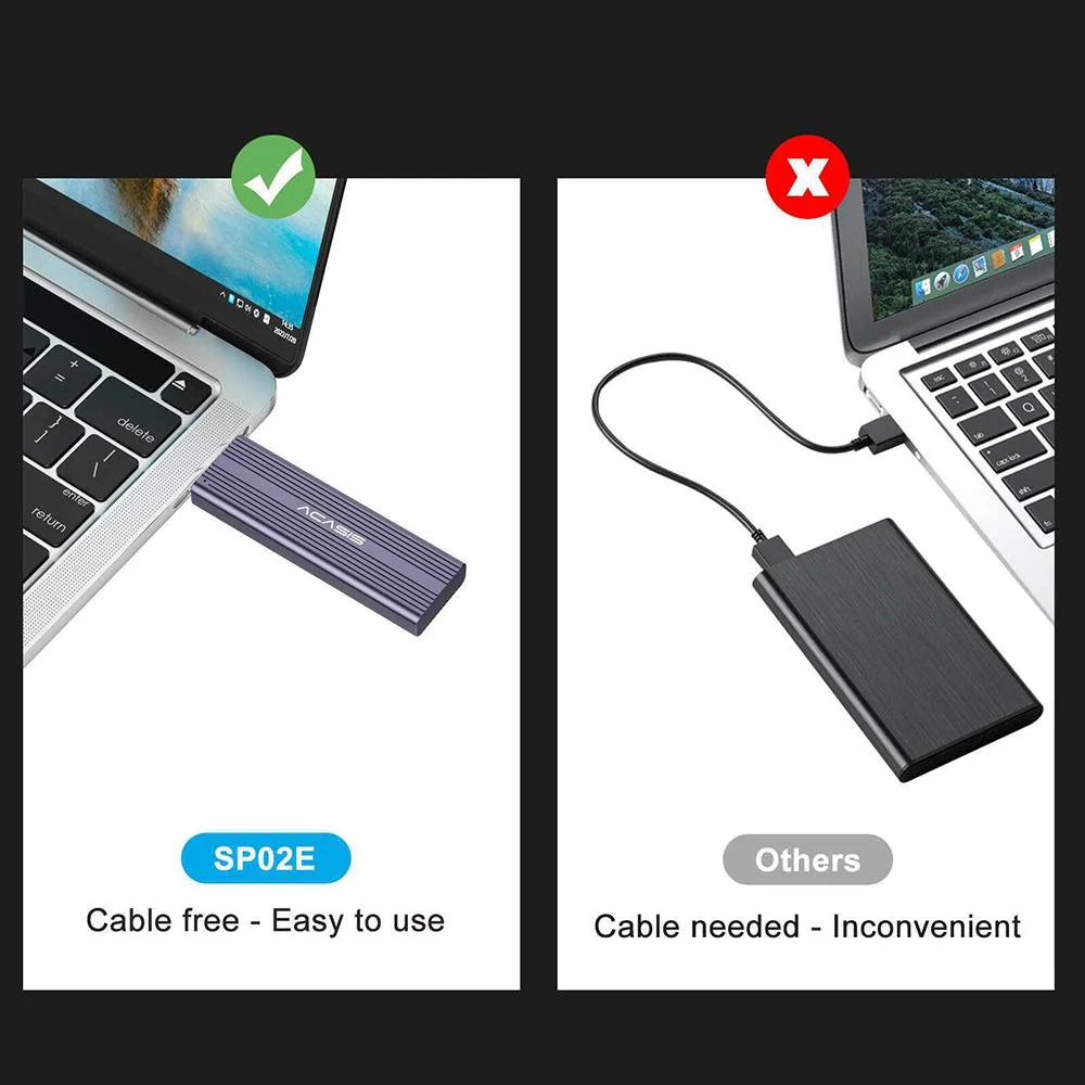 Acasis NVMe/SATA M.2 to USB 3.2 Gen 2 10Gbps SSD Enclosure - Image 7