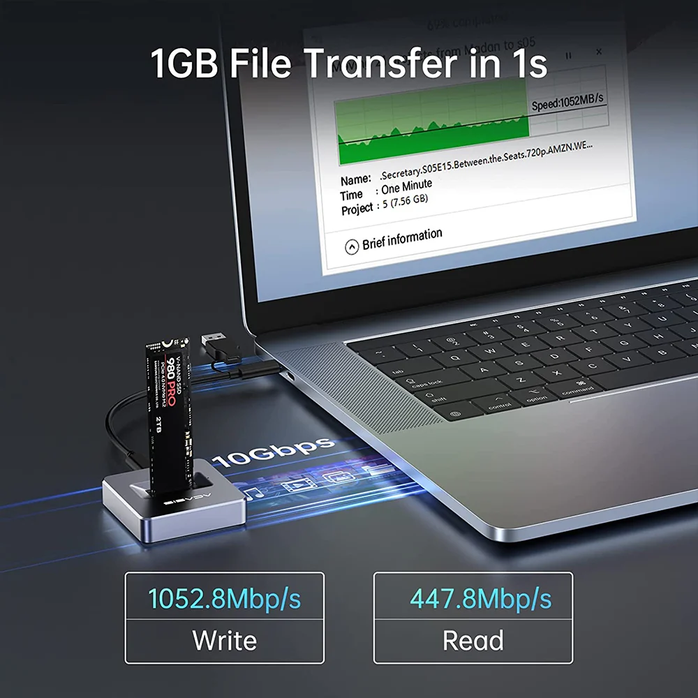 Acasis 10Gbps M.2 NVMe/SATA Type-C SSD Base for Windows & MAC - Image 3