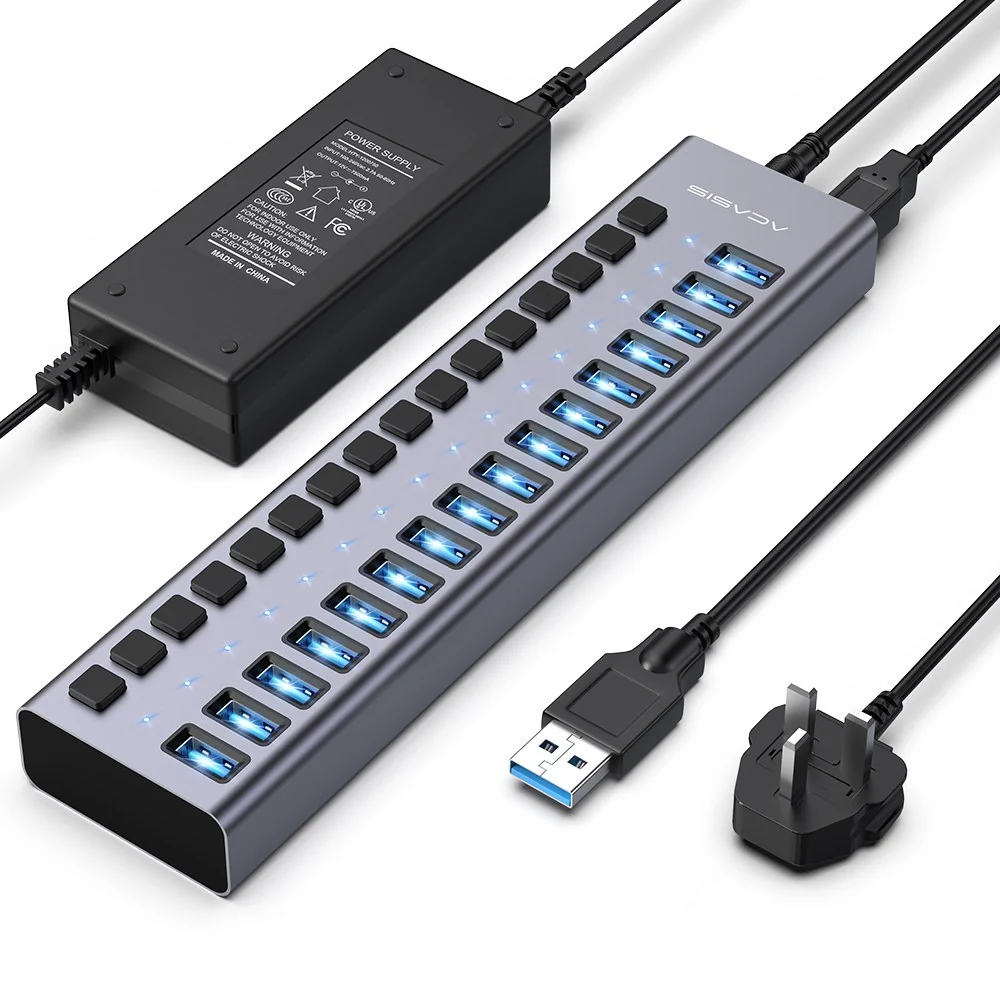 Acasis 16 Ports USB 3.2 Hub with Individual On/Off Switches Splitter - Image 12