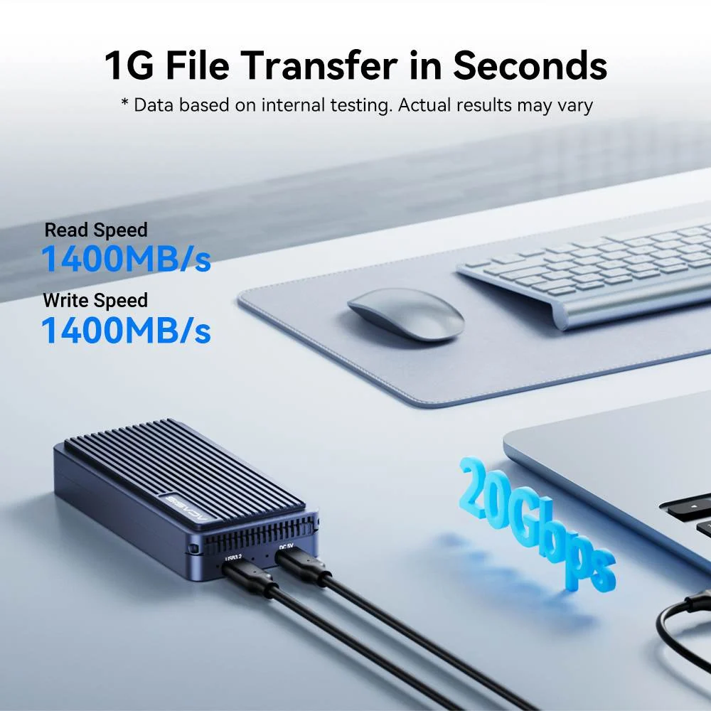 Acasis USB 3.2 20Gbps Dual Disk M.2 NVMe Hard Disk Array Case - Image 4